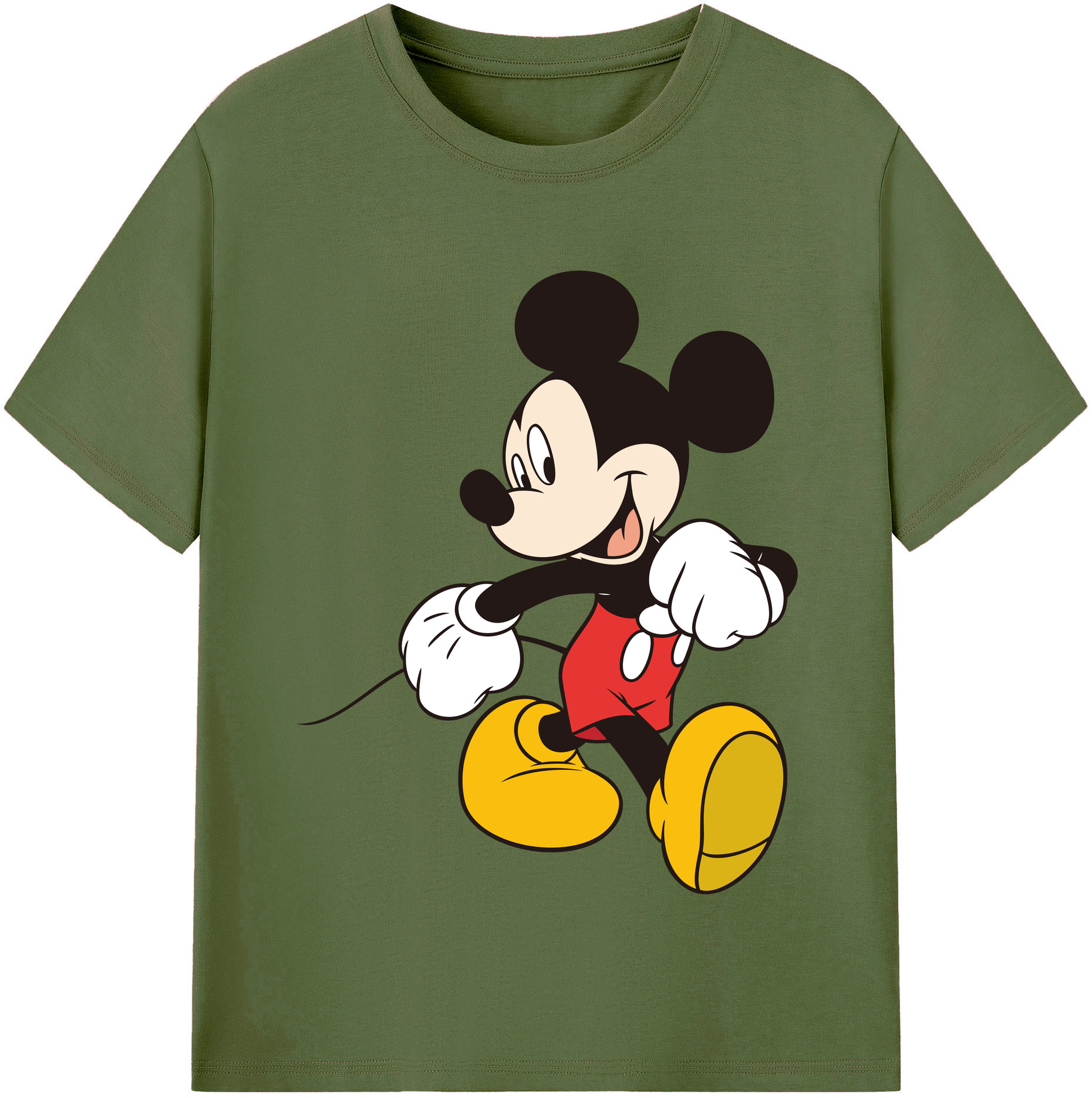 （画像用） ミッキーマウス Mickey Mouse 綿100％半袖Tシャツ（フロントプリント）